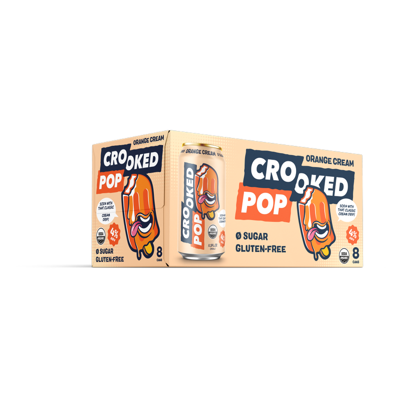 Crooked Pop Organic Orange Cream Hard Soda 8pk 12oz Can