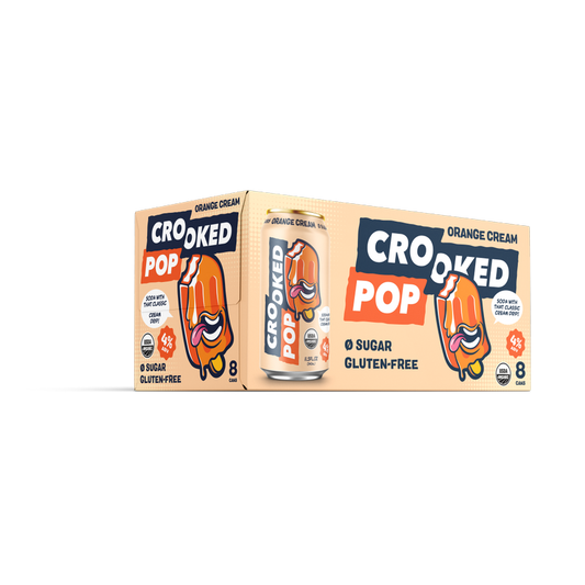 Crooked Pop Organic Orange Cream Hard Soda 8pk 12oz Can