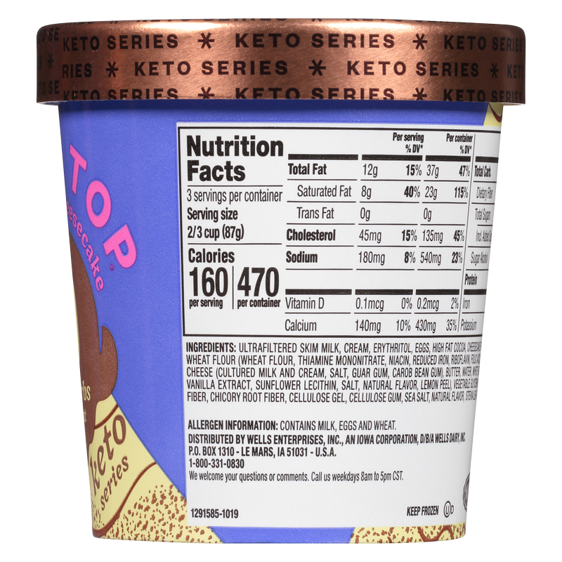 Halo Top Keto Chocolate Cheesecake Ice Cream Pint