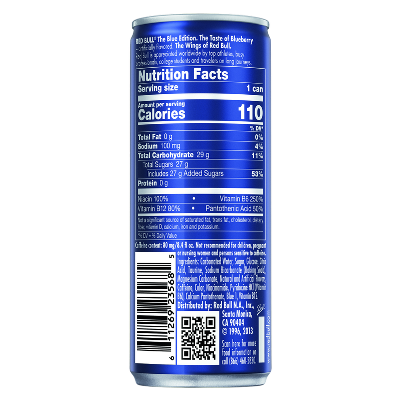 Red Bull Energy Drink The Blue Edition Blueberry 8.4oz Can