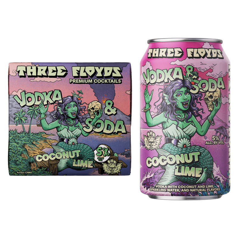 Three Floyds Vodka Soda Coconut & Lime 4pk 12oz Can 5% ABV