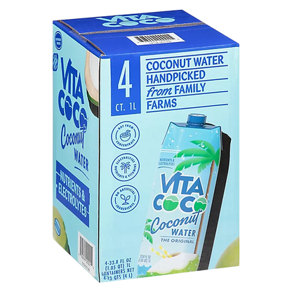 Vita Coco Pure Coconut Water 4pk 1L Ctn- XL