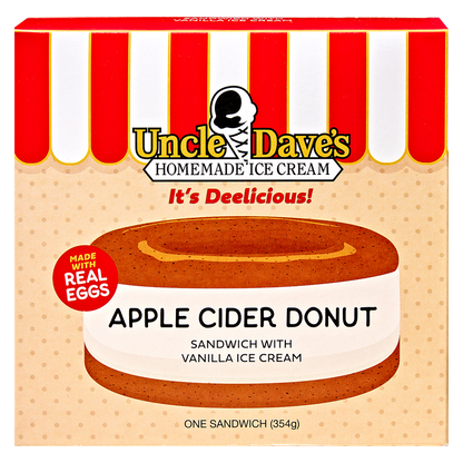 Uncle Dave's Super Premium Apple Cider Donut Sandwich with Vanilla Ice Cream