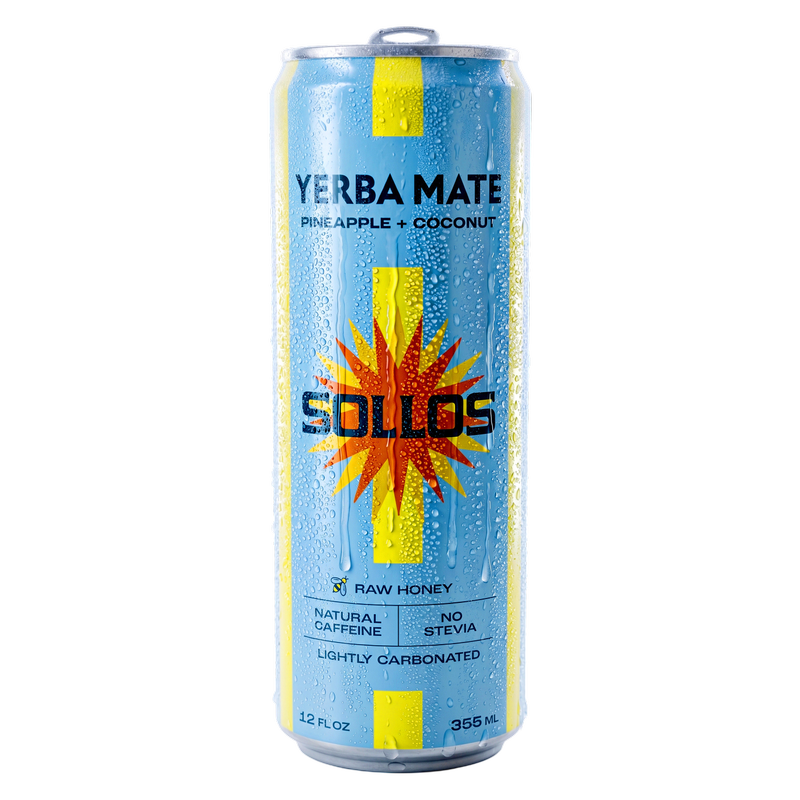 Sollos Yerba Mate Pineapple Coconut 12oz Can