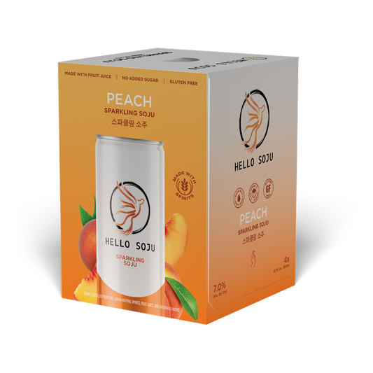 Hello Soju Peach 12oz 4pk 7%ABV