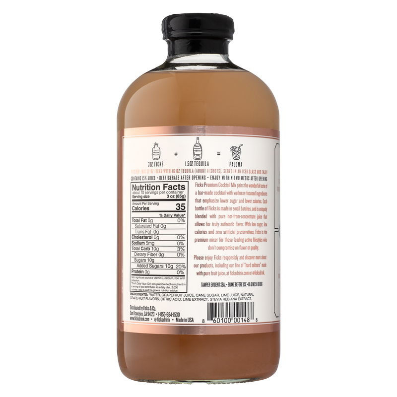 Ficks Paloma Mixer 32oz Glass Bottle