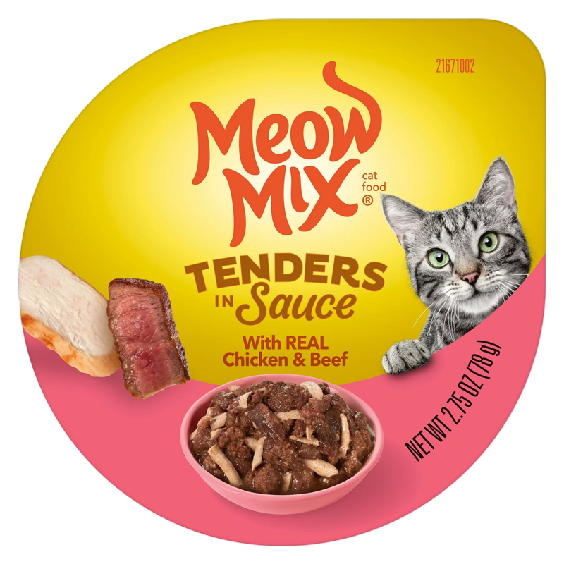 Meow Mix Tenders in Sauce Chicken & Beef 2.75oz