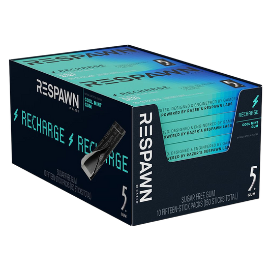 5 Gum Respawn Cool Mint Chewing Gum, 15-Stick case 10 CT