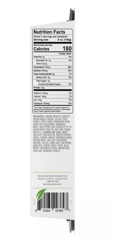 Kevin's Natural Foods Cilantro Lime Chicken - 16oz