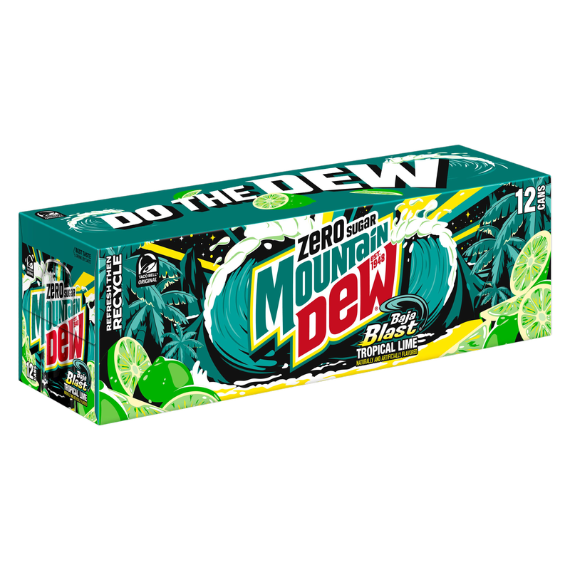 Mountain Dew Zero Sugar Baja Blast 12pk 12oz Can