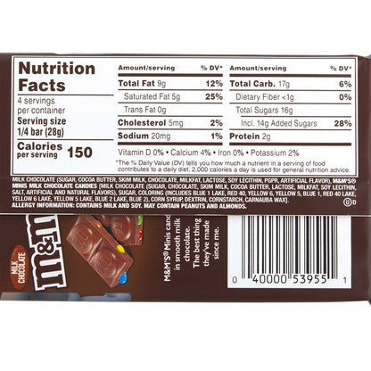 M&M's Milk Chocolate Bar 4oz
