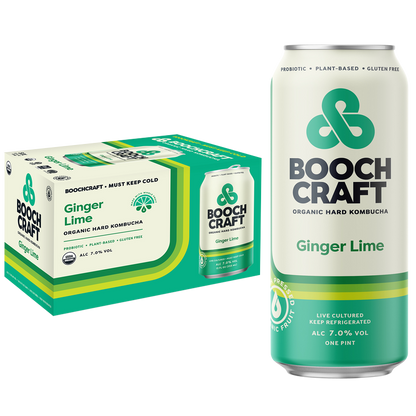Boochcraft Kombucha Ginger Lime 6pk 12oz Can