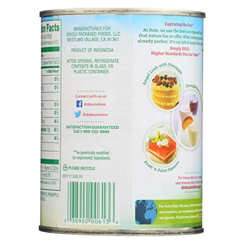 Dole Crushed Pineapple, 20oz.