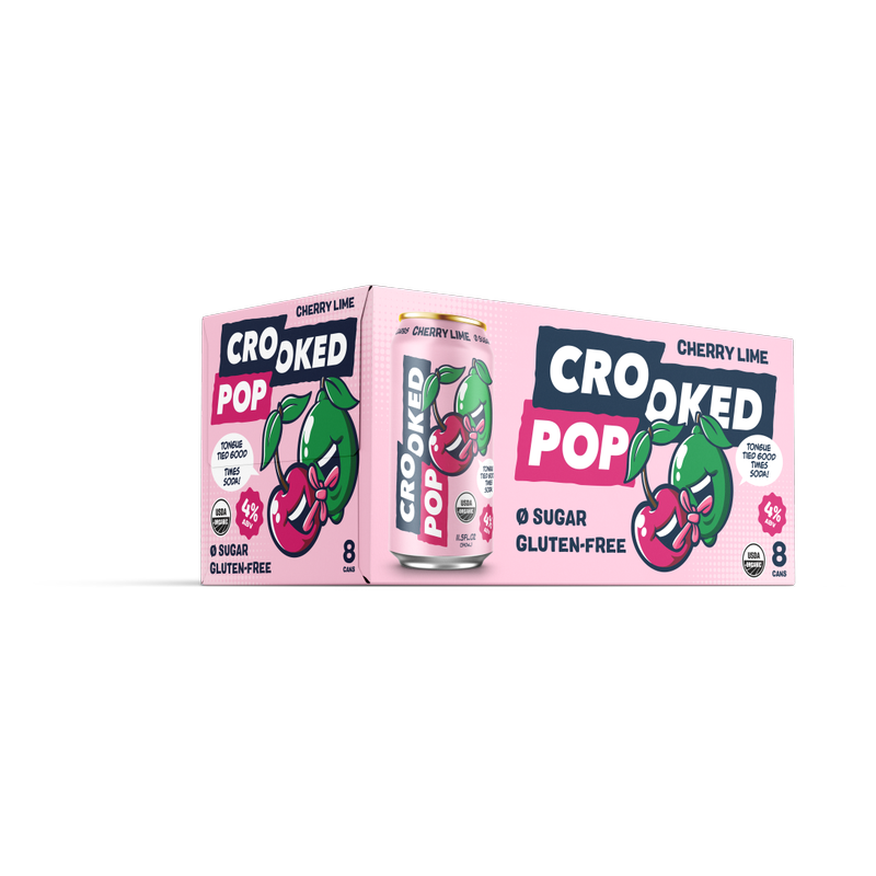 Crooked Pop Organic Cherry Lime Hard Soda 8pk 12oz Can