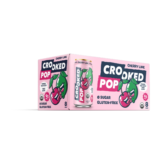 Crooked Pop Organic Cherry Lime Hard Soda 8pk 12oz Can