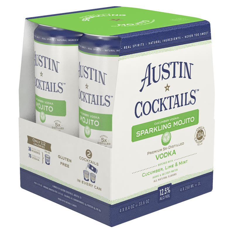 Austin Cocktails Cucumber Vodka Sparkling Mojito 4pk 250ml Can 12.5% ABV