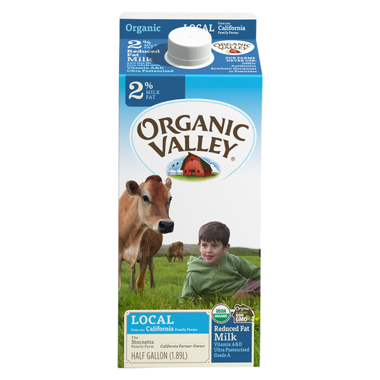 Organic Valley 2% Reduced Fat Milk 1/2 Gallon CA