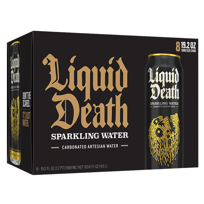 Liquid Death Sparkling Water 8pk 19.2 oz King Size Can