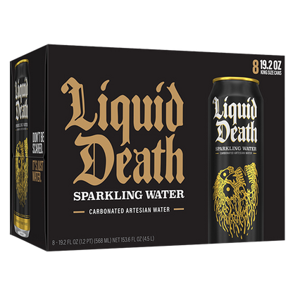 Liquid Death Sparkling Water 8pk 19.2 oz King Size Can