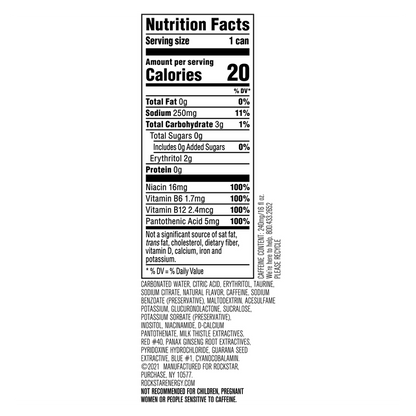 Rockstar Pure Zero Watermelon Kiwi 16oz Can