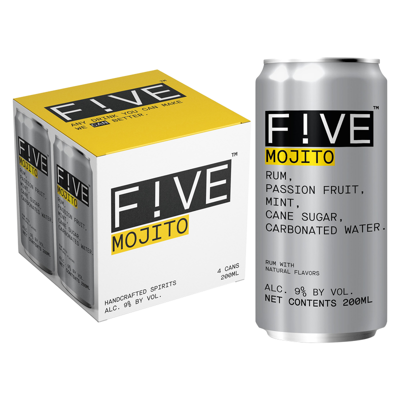Five Drinks Co Mojito 4pk 200ml Can 9% ABV