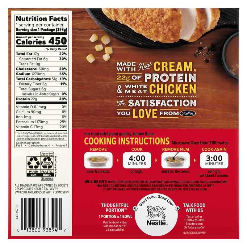 Stouffer's Frozen BowlFull Fried Chicken & Mashed Potato Meal 13.5oz