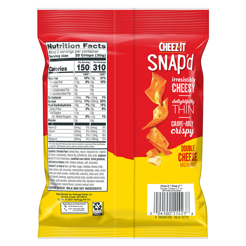 Cheez-It® Snap'd® Double Cheese, 2.2 oz