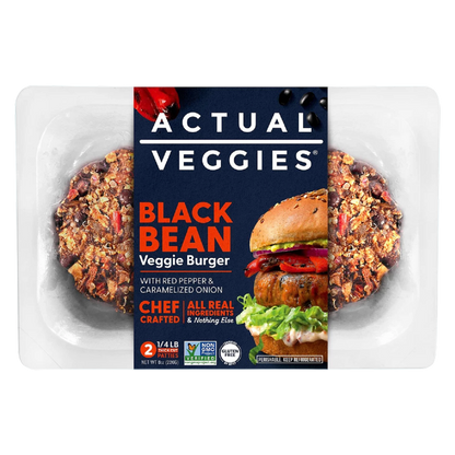 Actual Veggies Black Bean Protein Veggie Burger 2ct