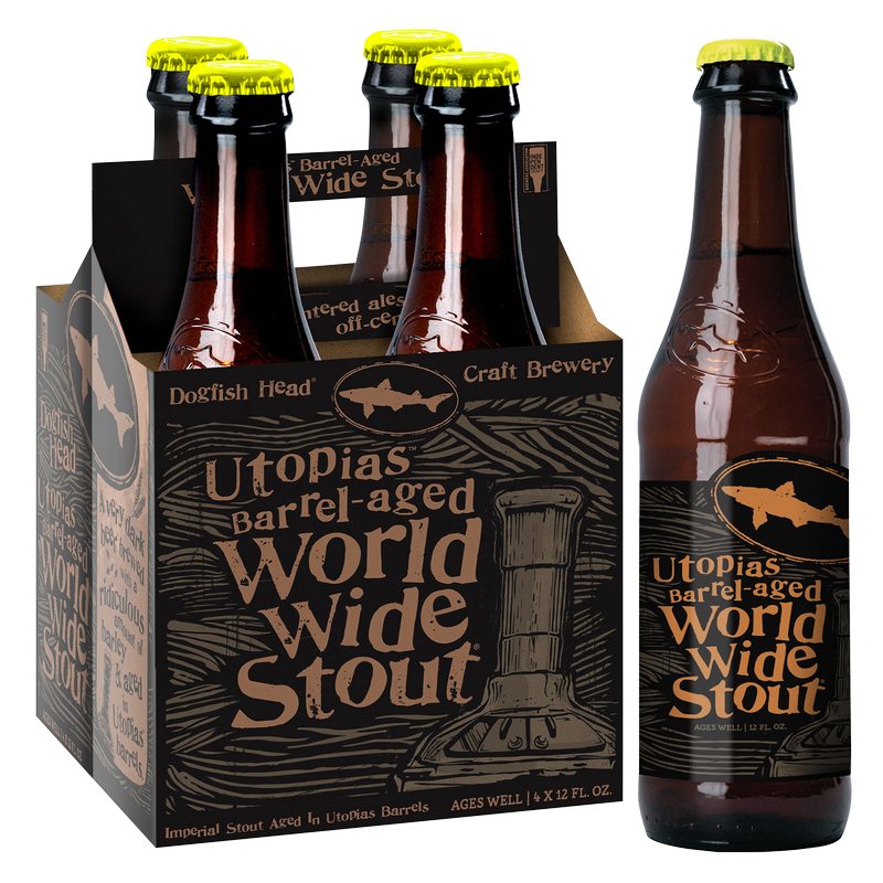 Dogfish Head Brewing Barrel-Aged World Wide Stout (4PKB 12 OZ)