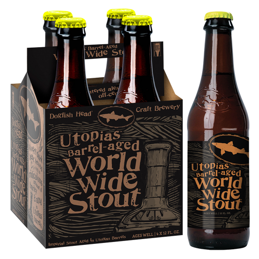 Dogfish Head Brewing Barrel-Aged World Wide Stout (4PKB 12 OZ)