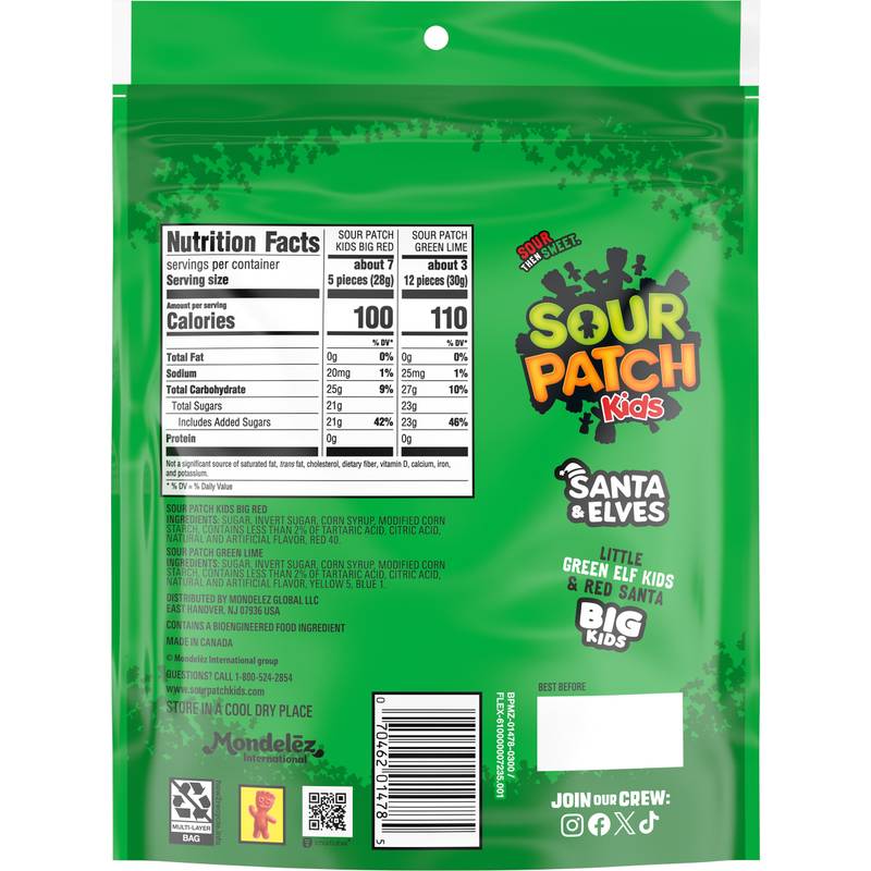 Sour Patch Kids Santa and Elves, 9.8oz