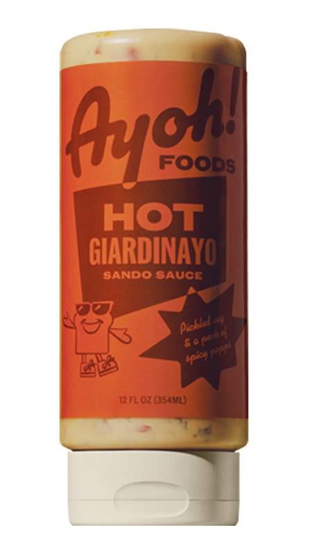 Ayoh! Hot Giardinayo Mayo Sando Sauce, 12oz. By Molly Baz
