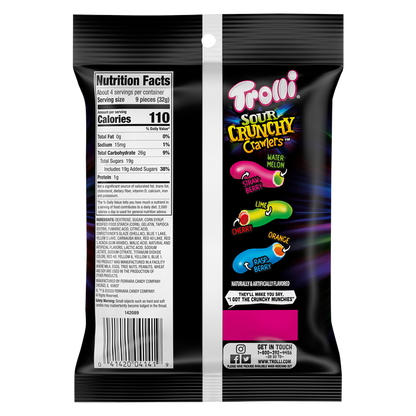 Trolli Crunchy Sour Crawlers Gummy Candy 4.25oz