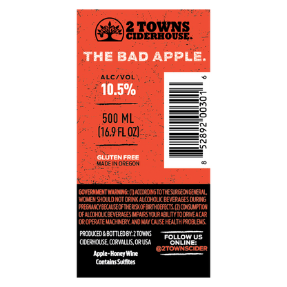 2 Towns The Bad Apple Cider 500ml