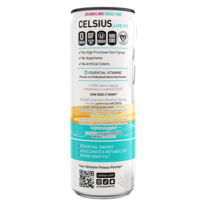CELSIUS Sparkling Oasis Vibe Energy Drink 12oz Can