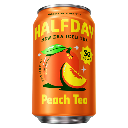 Halfday Peach Prebiotic Iced Tea 12oz Can