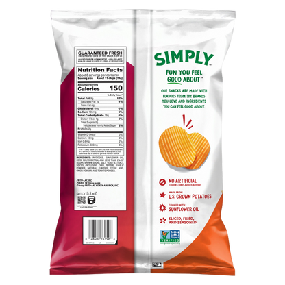 Ruffles Simply Potato Chips Hot & Spicy Flavored 7.5oz