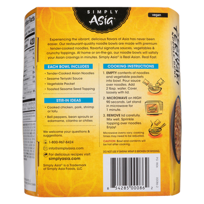 Simply Asia Heat and Serve Sesame Teriyaki Noodle Bowl 8.5oz