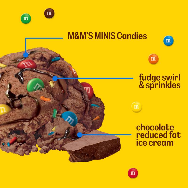 M&M'S Chocolate Ice Cream with M&M'S Minis Candies Chocolate Ice Cream, 14oz