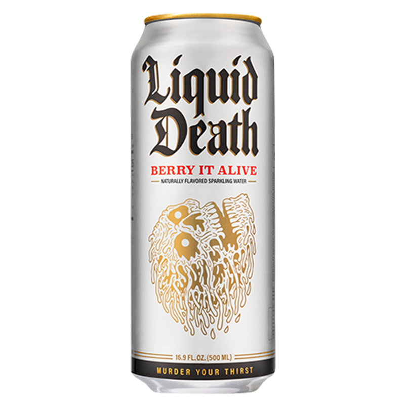 Liquid Death Sparkling Water Berry It Alive 16.9oz King Size Can