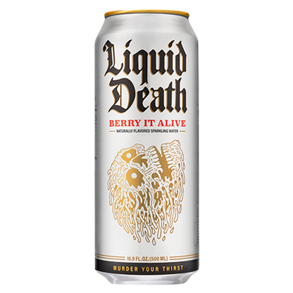 Liquid Death Sparkling Water Berry It Alive 16.9oz King Size Can