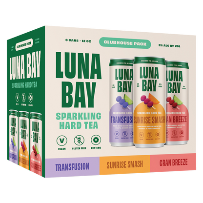 Luna Bay Clubhouse Sparkling Hard Tea 6pk 12oz Can 5.0% ABV