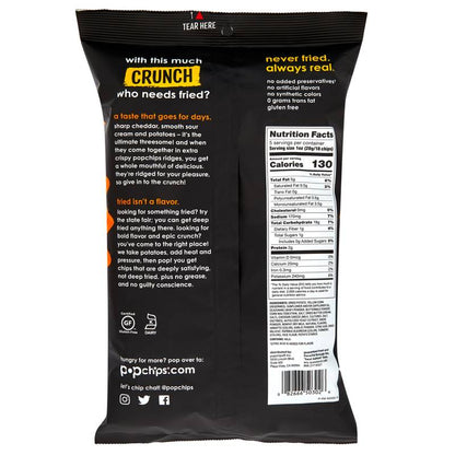 Popchips Ridges Cheddar & Sour Cream Potato Chips 5oz