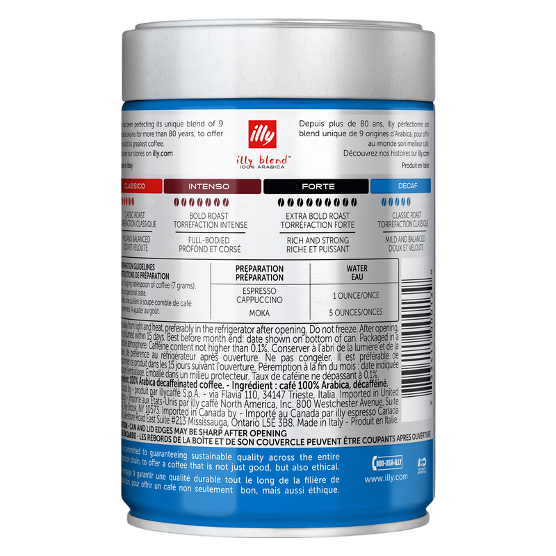 Illy Decaf Ground Espresso Coffee 13.5oz Can