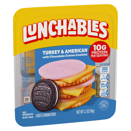 Lunchables Turkey & American Cheese Cracker Stackers with Chocolate Sandwich Cookies  - 3.2oz