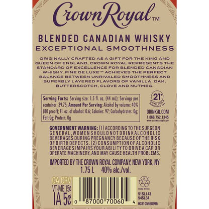 Crown Royal Canadian Whisky 1.75L (80 Proof)