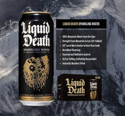 Liquid Death Mountain Water 12pk 16.9oz Can