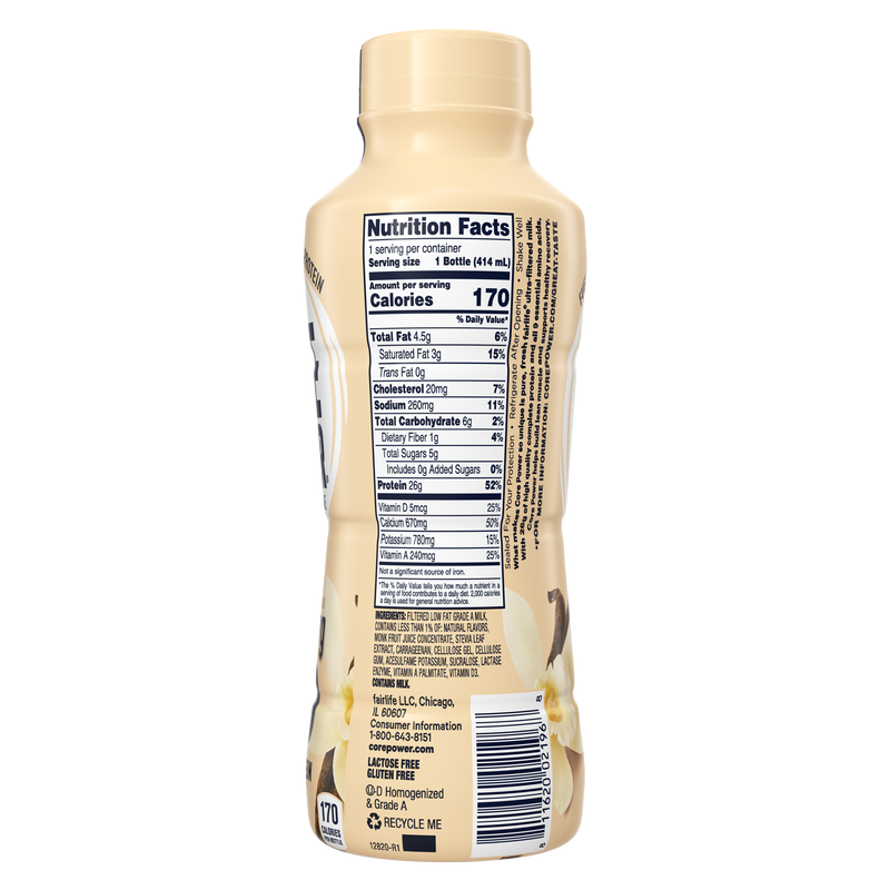 Core Power 26G Vanilla Protein Milkshake 14oz Btl