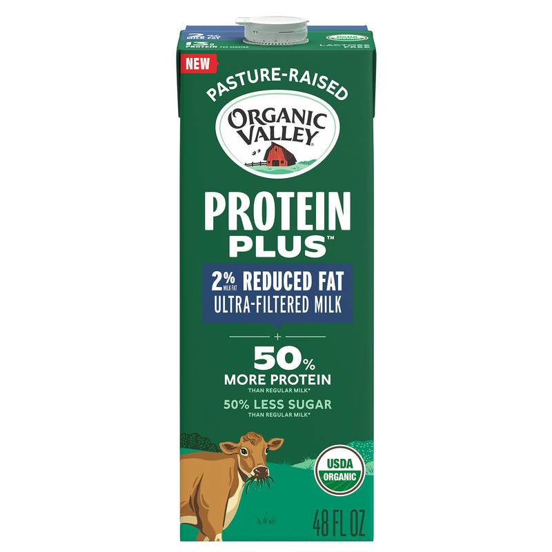 Organic Valley Protein+ 2% Milk 48oz Ctn
