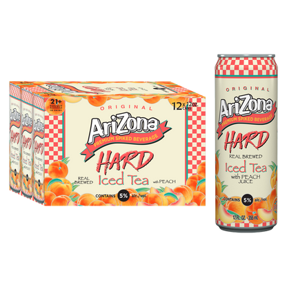Arizona Hard Peach Tea 12pk 12oz Cans